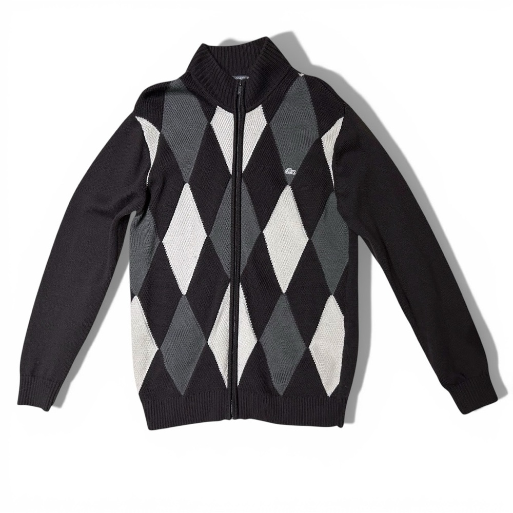 Lacoste Vintage Argyle Wool Zip Sweater Size 4 (Men’s M)
